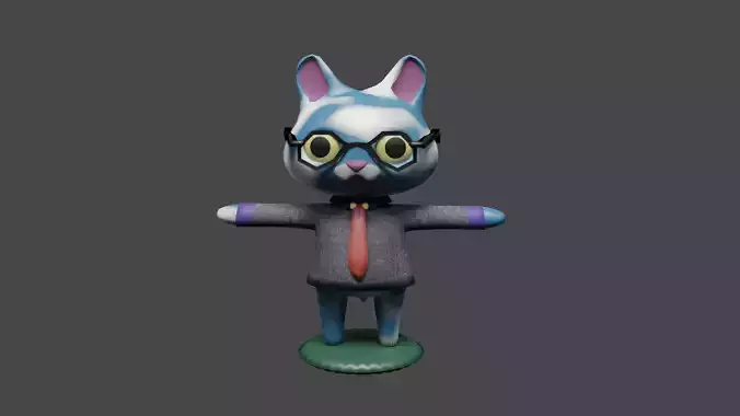 SIMPLE CARTOON CAT MODEL 3D print model