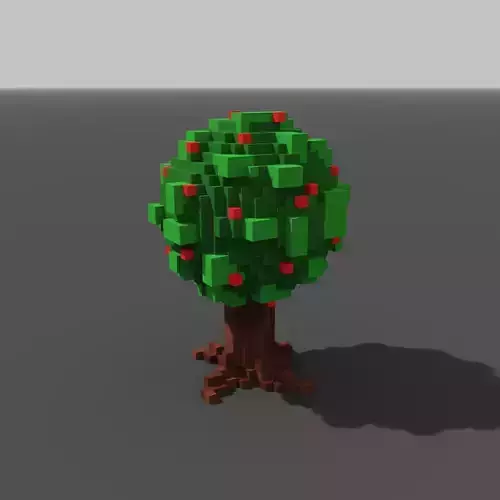 Voxel Trees Low-poly 3D model