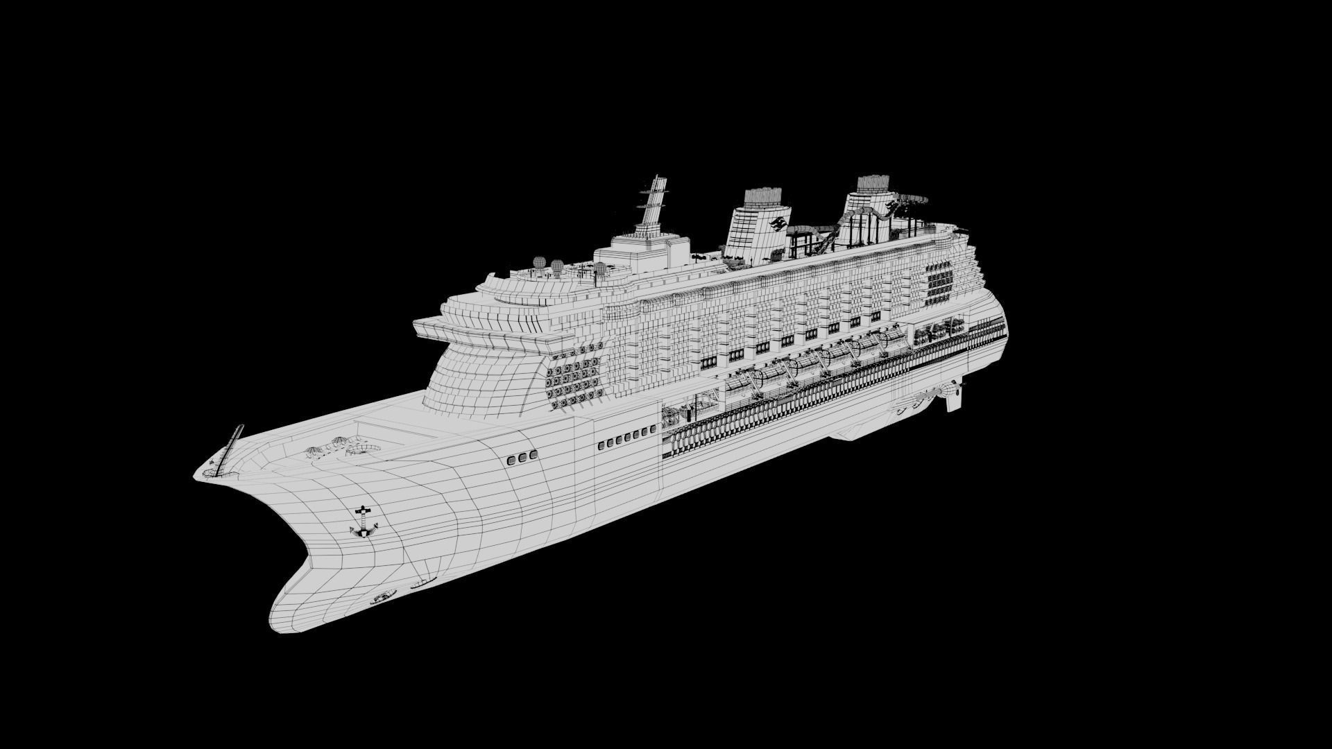 Cruise Ship Low-poly 3D model_4