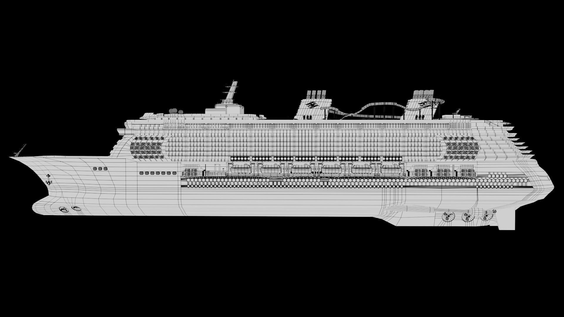 Cruise Ship Low-poly 3D model_3