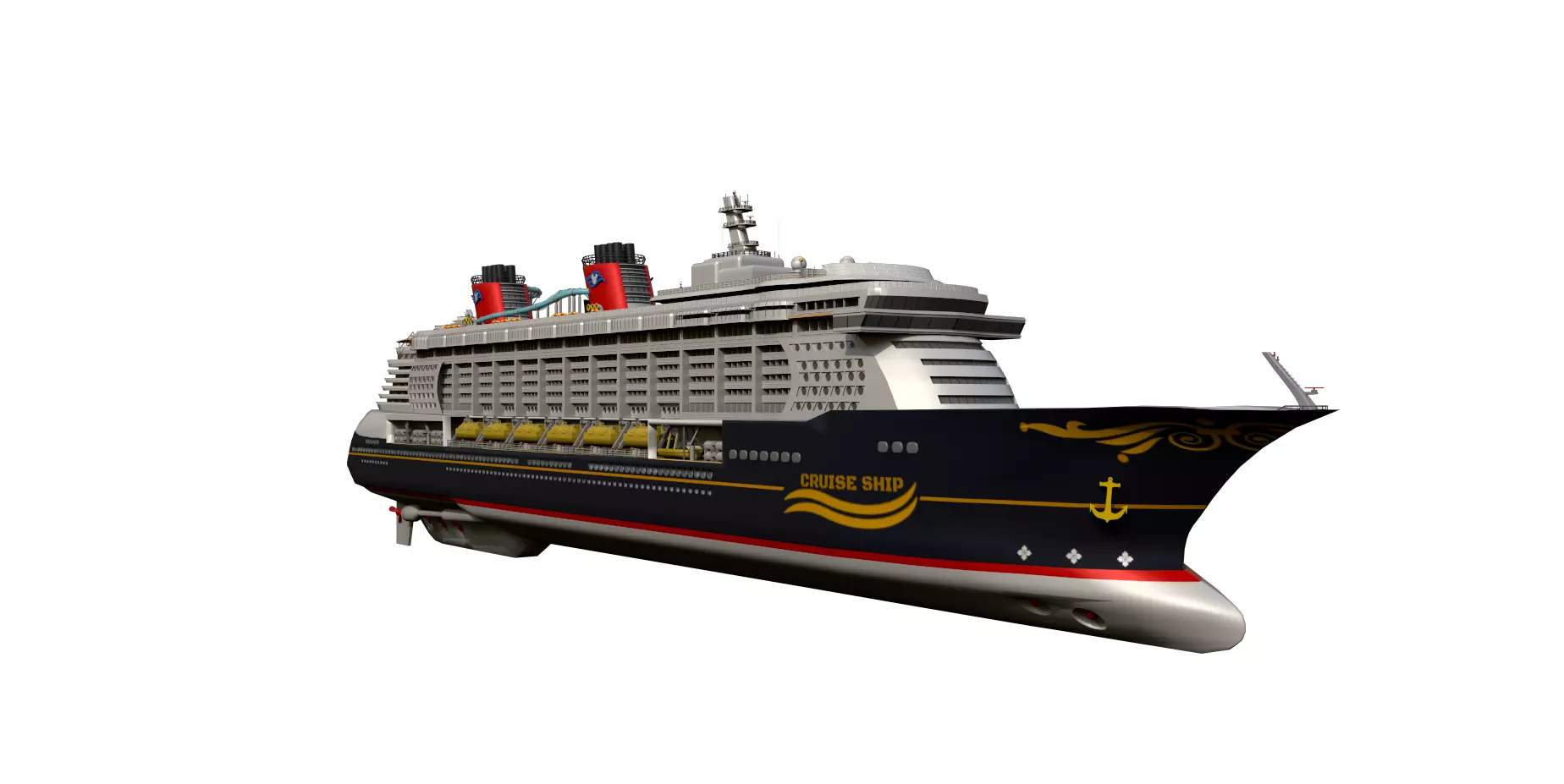 Cruise Ship Low-poly 3D model_0