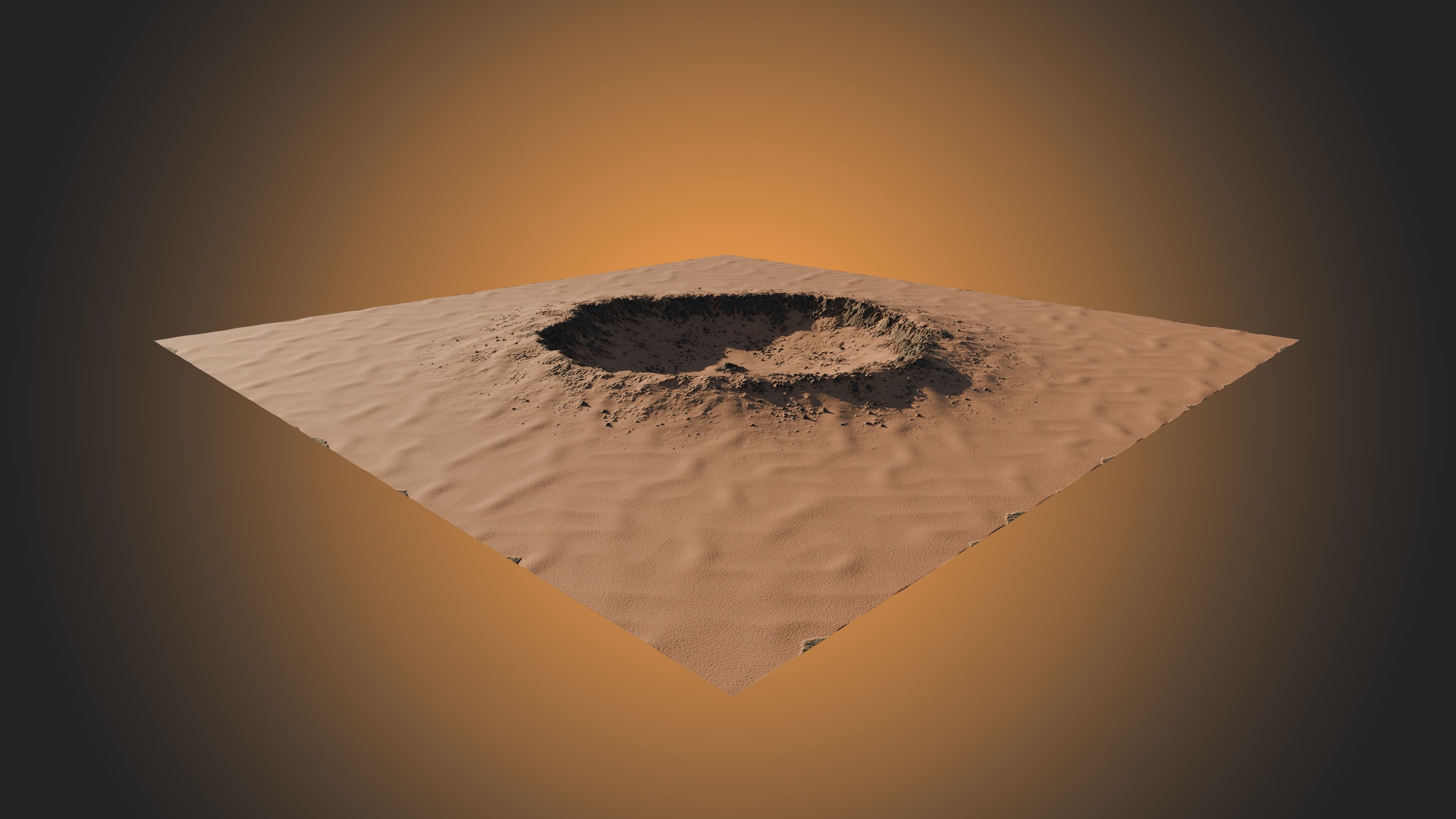 Mars Crater 3D model_2