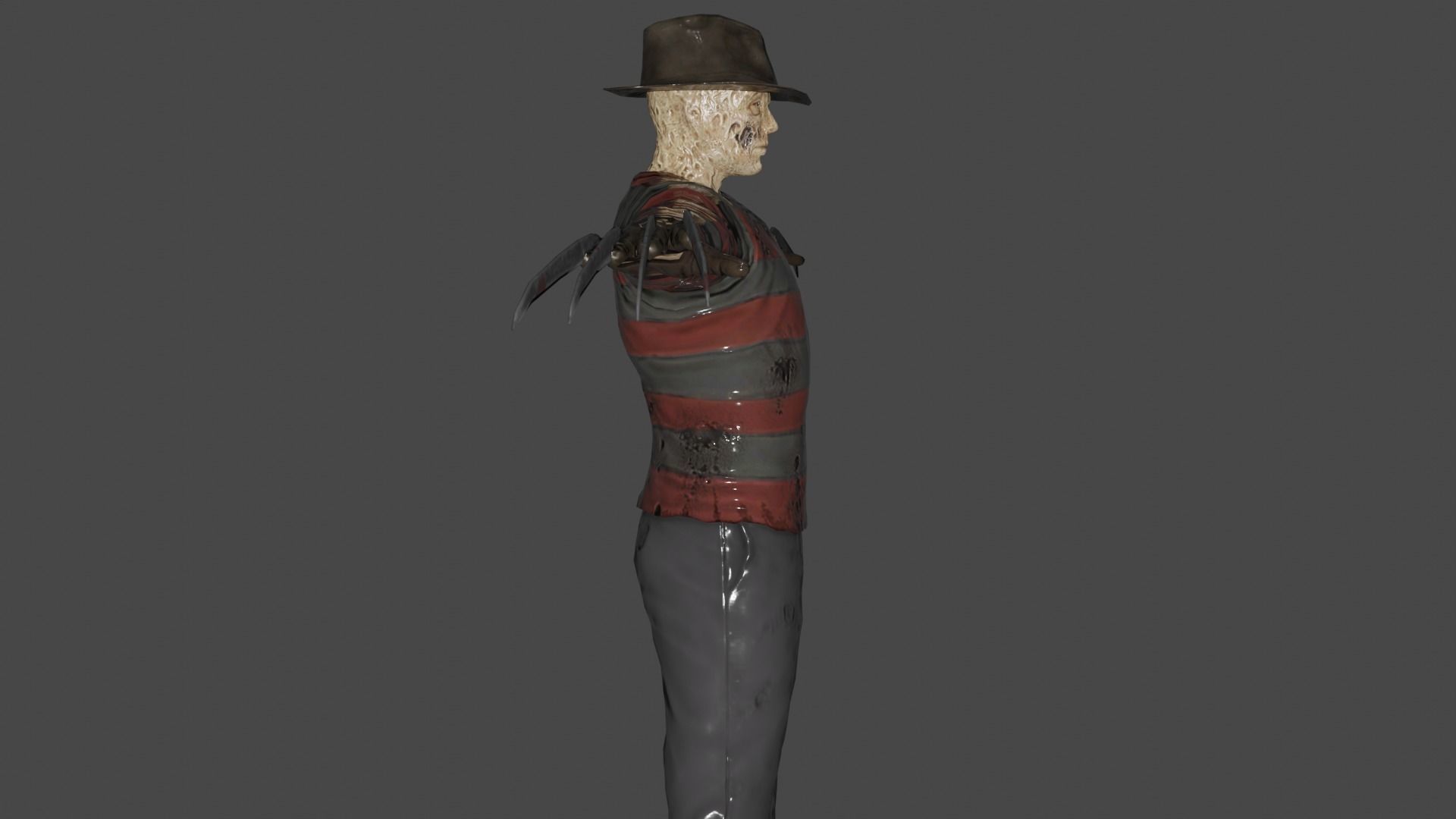 Freddy Krueger Low-poly 3D model_3