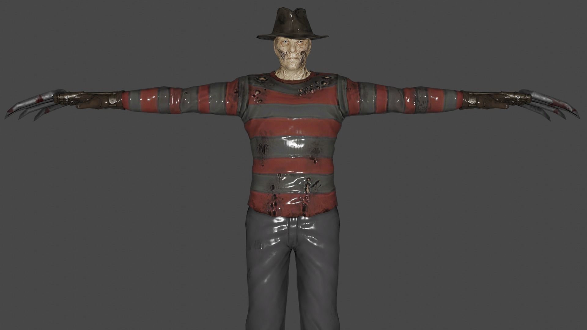 Freddy Krueger Low-poly 3D model_1
