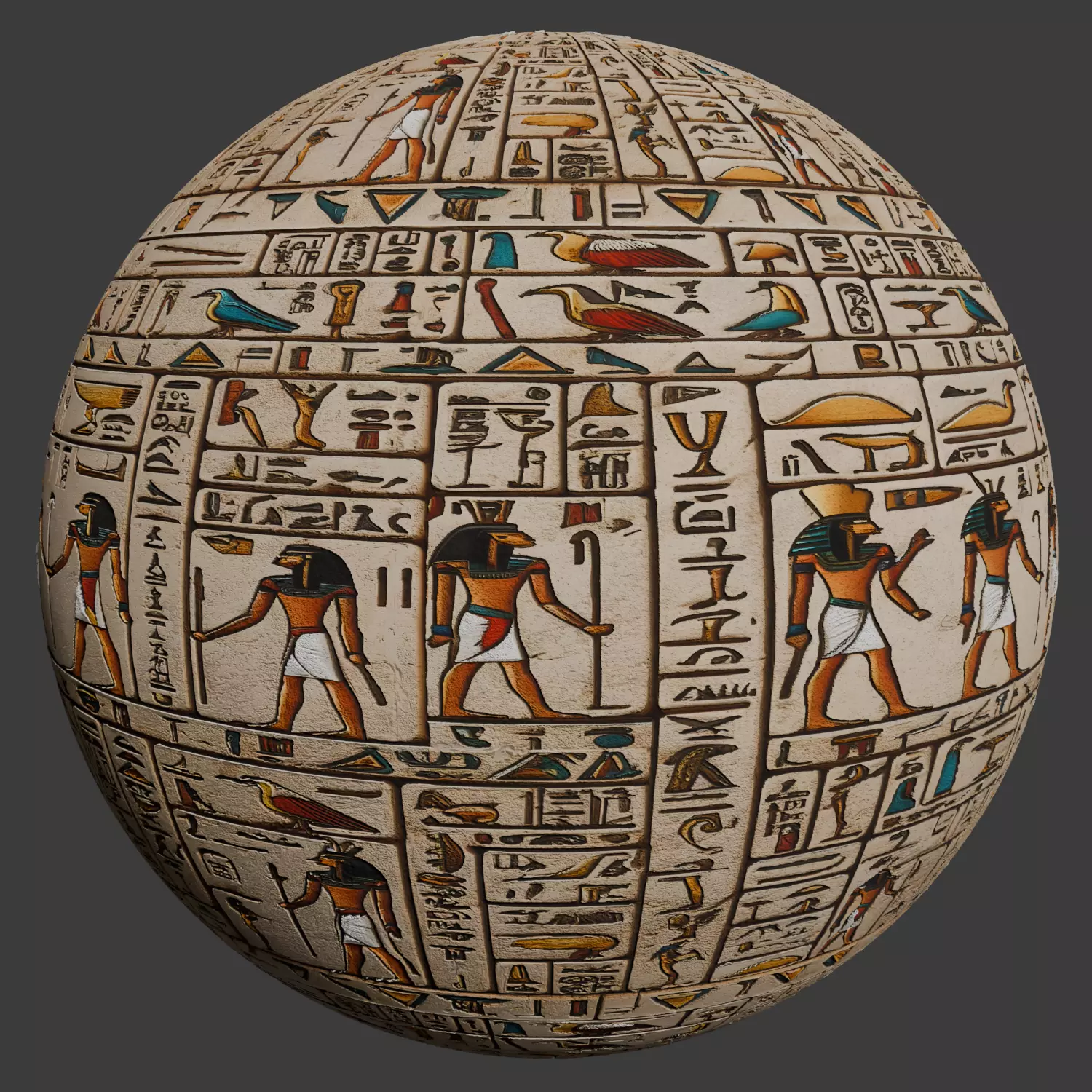 Ancient Egypt Hieroglyphs - VOL 1 - 5 Seamless PBR Texture
