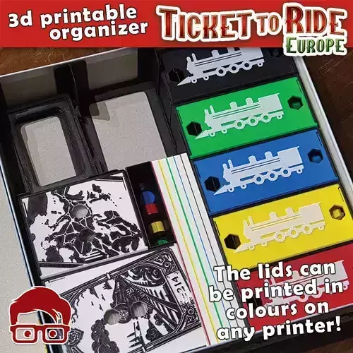 TICKET TO RIDE EUROPE INTERNAL ORGANIZER BY AM-MEDIA 3D print model