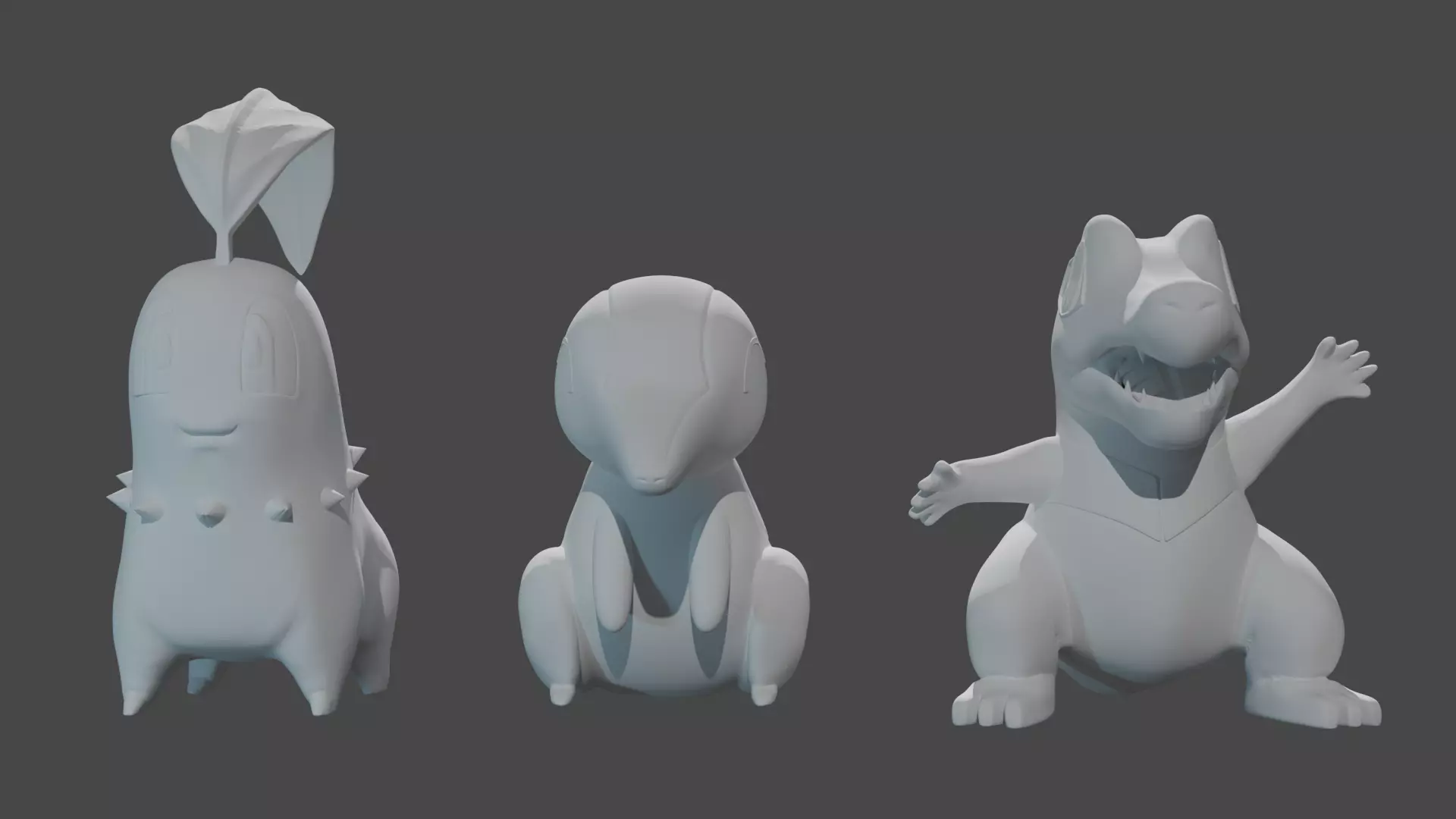 Pokemon Johto Starters 3D print model_0