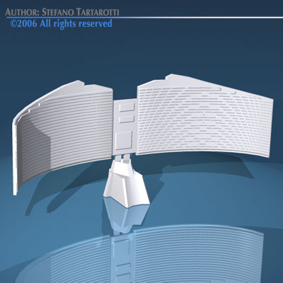 Radar wing of spacecraft 3D model_1