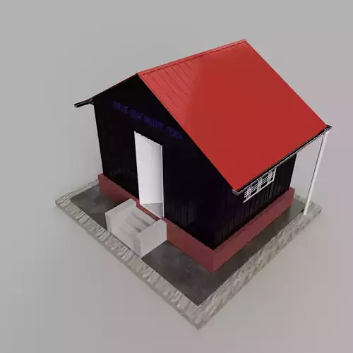 Tin Roof House With Steel Structure Low-poly 3D model