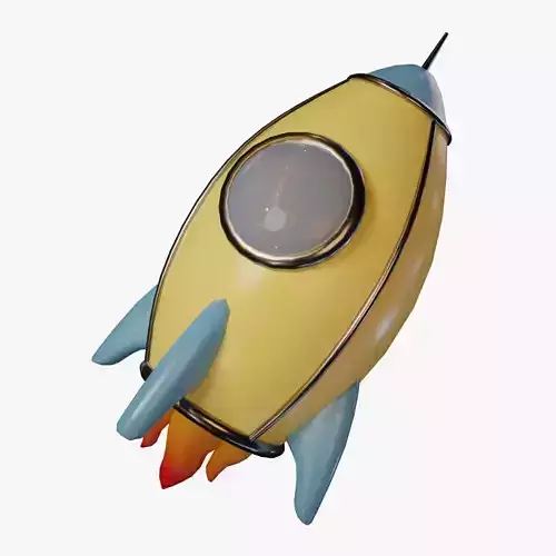 Low Poly Cartoon Rocket