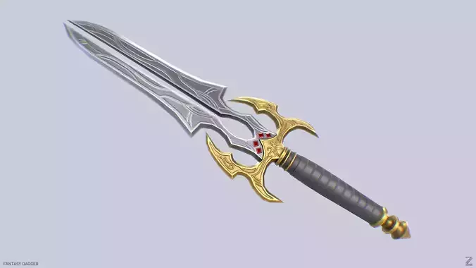 Fantasy dagger Low-poly 3D model