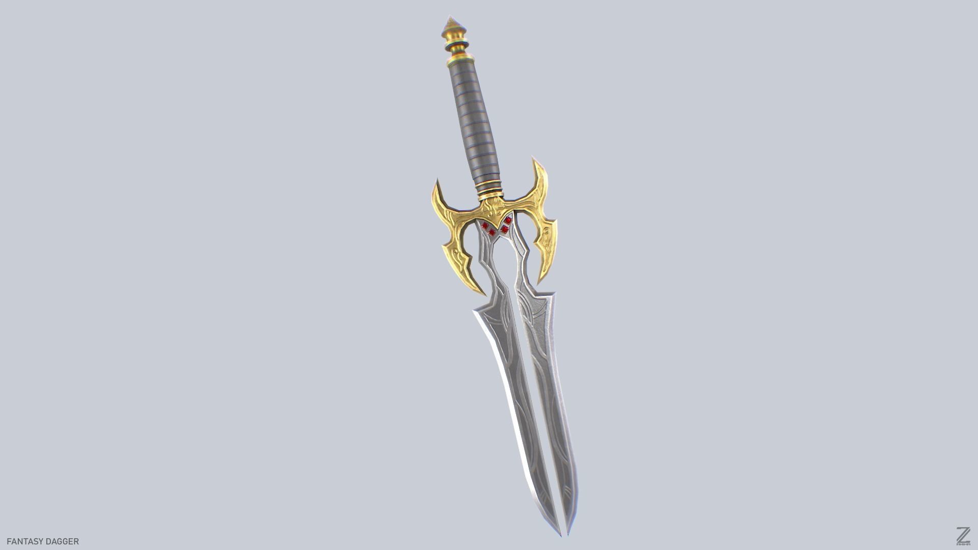 Fantasy dagger Low-poly 3D model_8