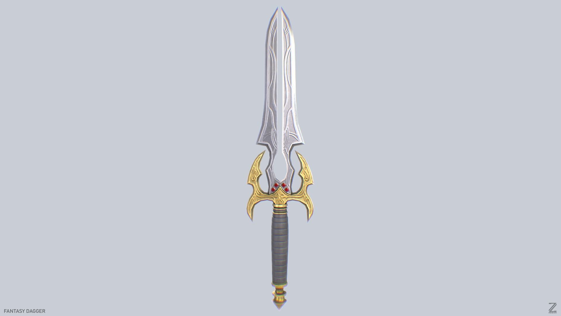 Fantasy dagger Low-poly 3D model_2