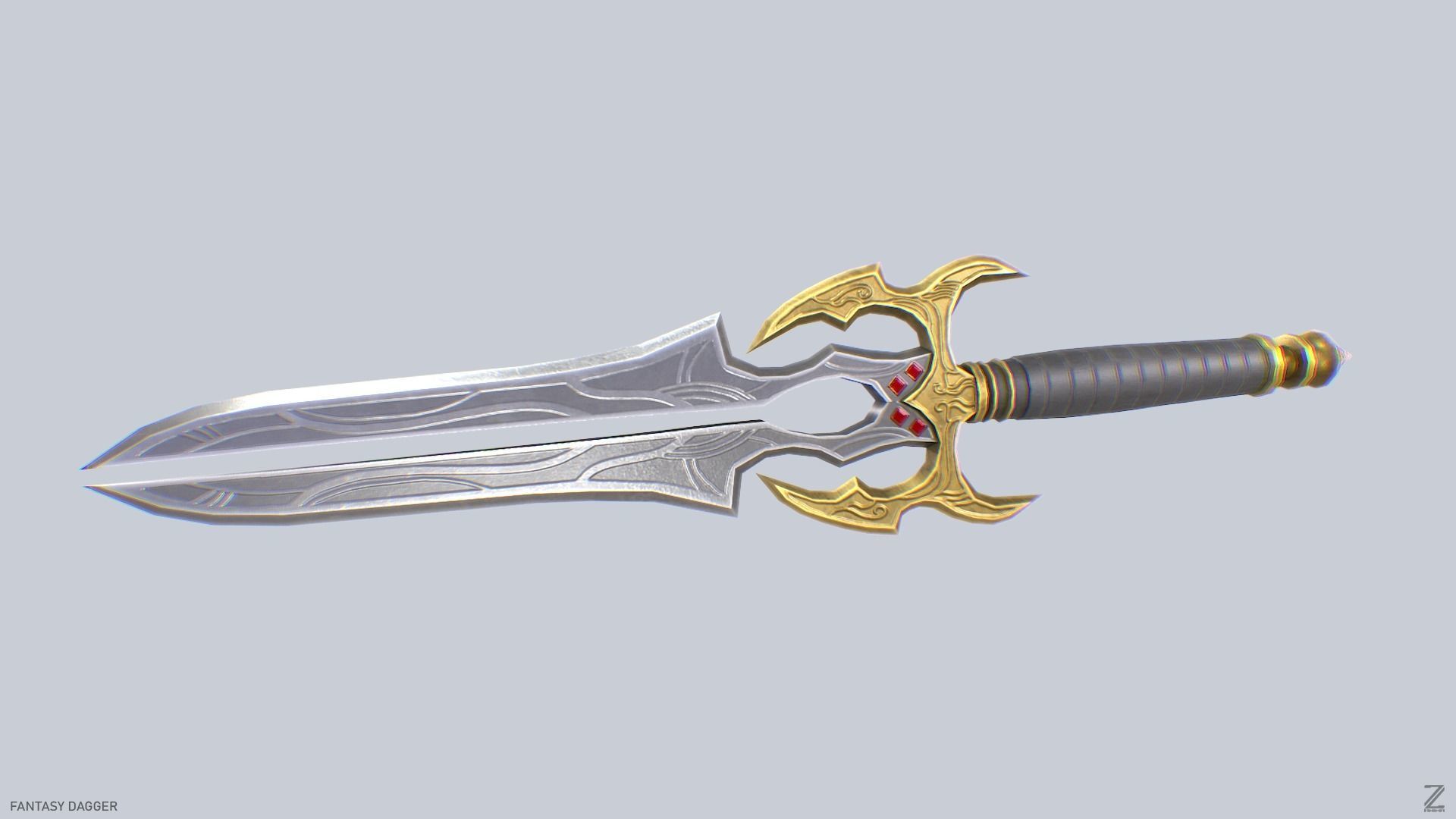 Fantasy dagger Low-poly 3D model_7