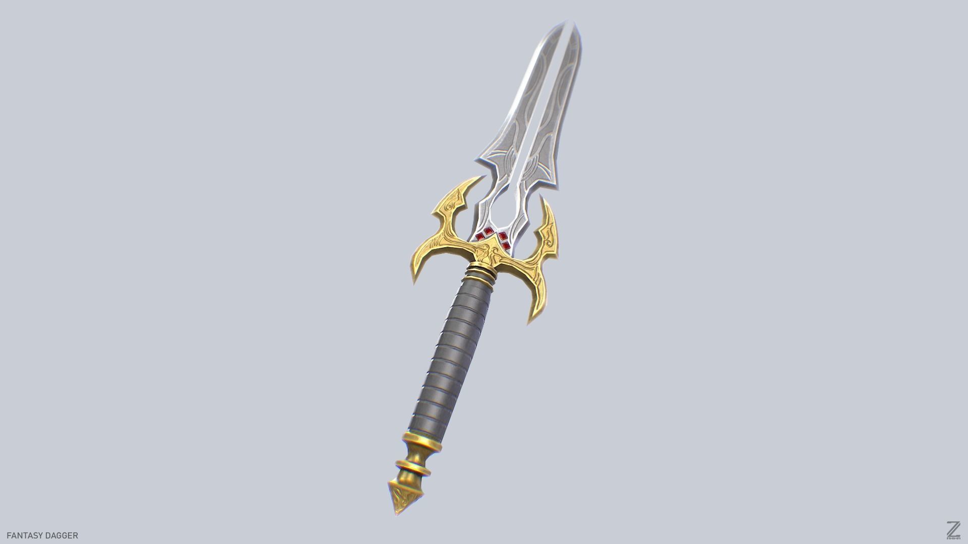 Fantasy dagger Low-poly 3D model_4