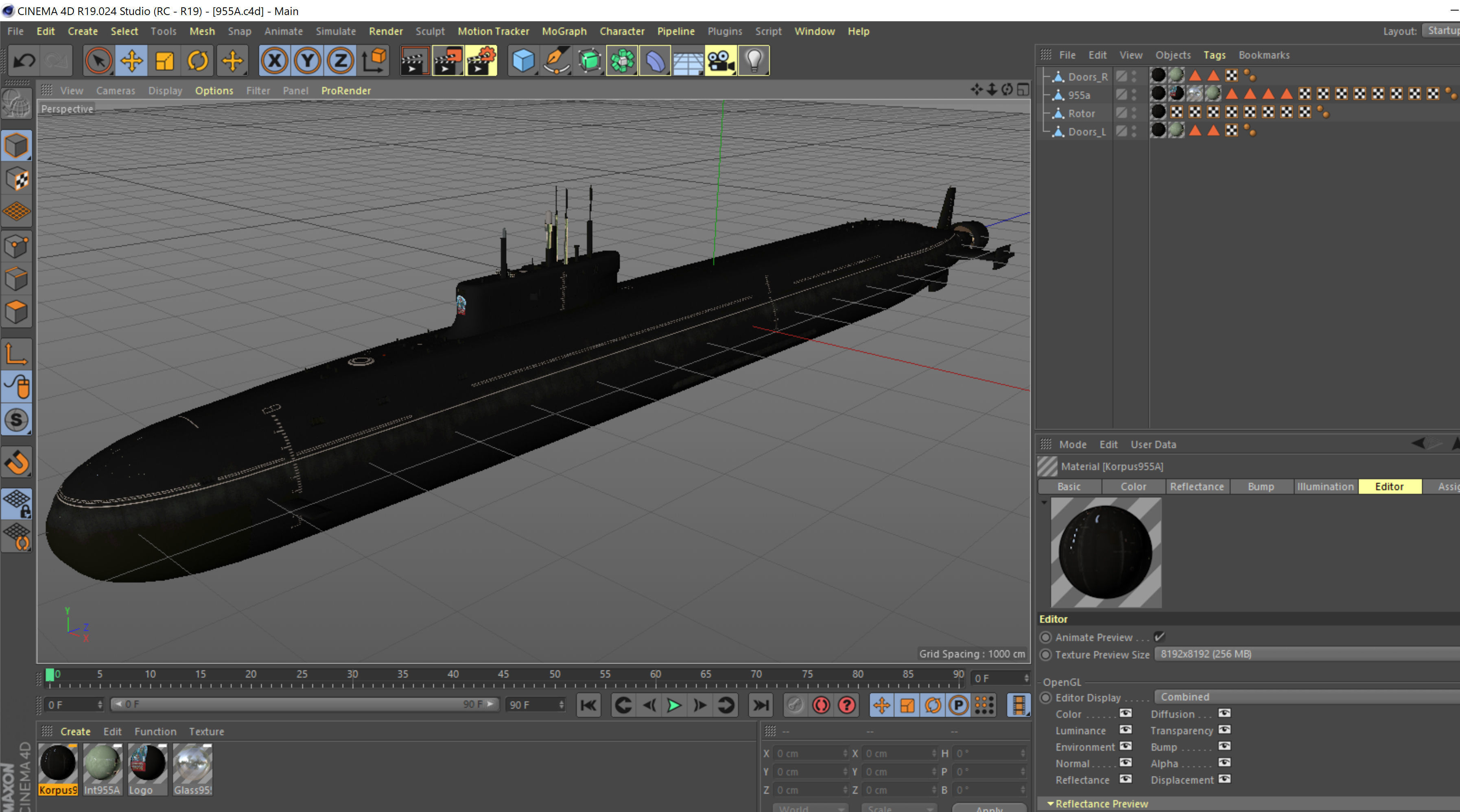 Project 955A Borei A class submarine 3D model_24