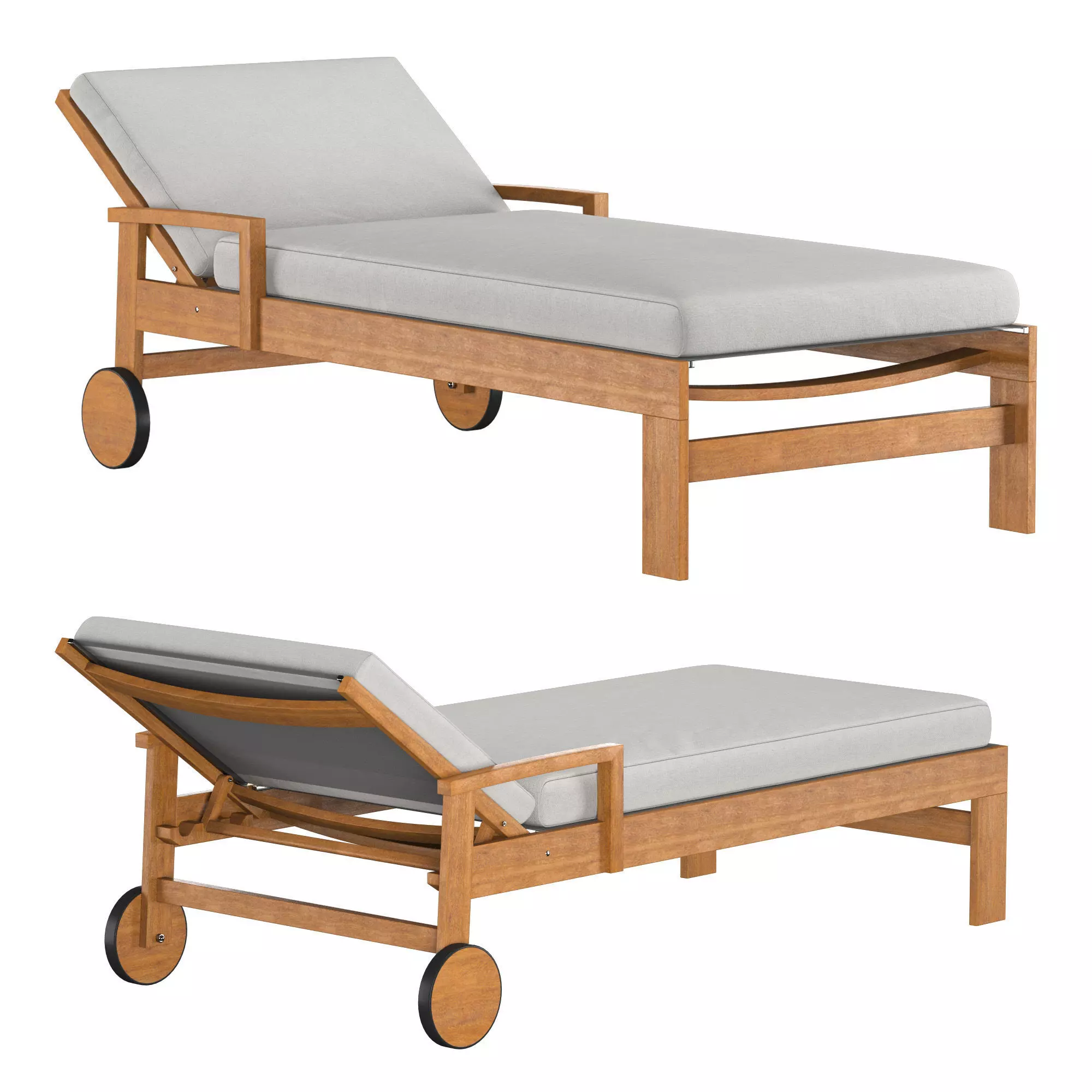 Sunlounger Kayu kaya 3D model_0