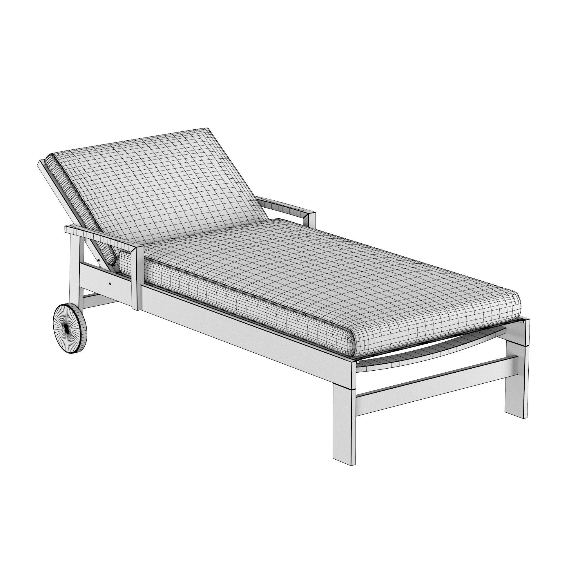 Sunlounger Kayu kaya 3D model_6