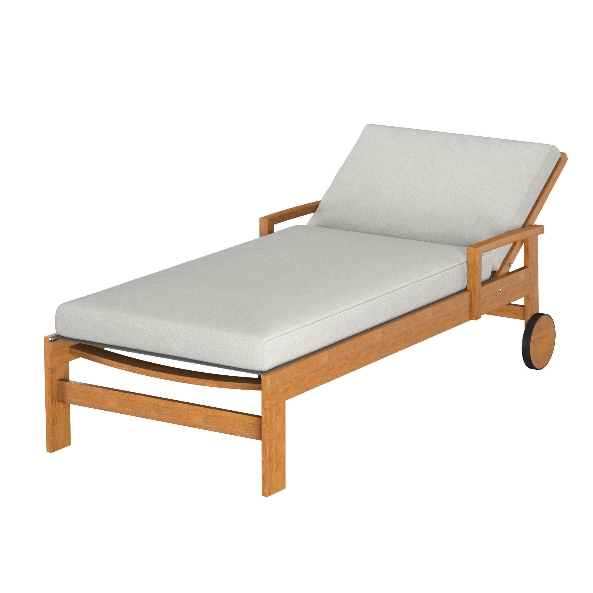 Sunlounger Kayu kaya 3D model_3