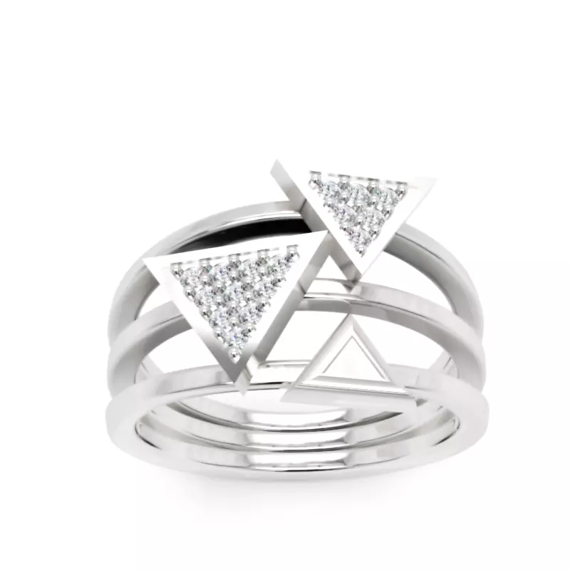 Geometric Triangle Diamond Ring 3D Printable Jewelry Model 3D print model