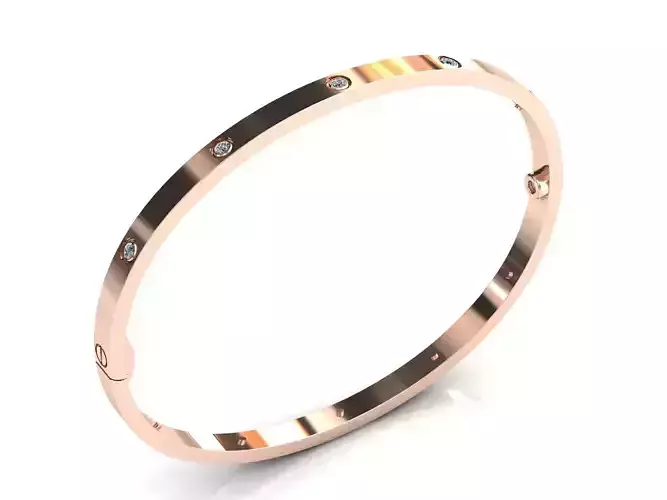 Love Small C Bracelet Diamonds or Screws 20 cm 3D print model