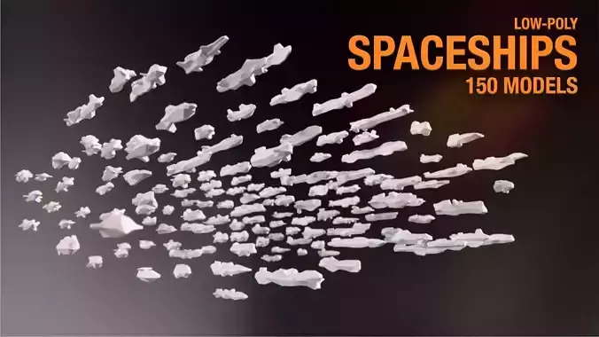 150 Low Poly Spaceship 3D Models Low-poly 3D model