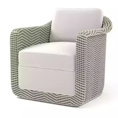 Palecek SHELBY SWIVEL LOUNGE CHAIR WHITEWASH 3D model