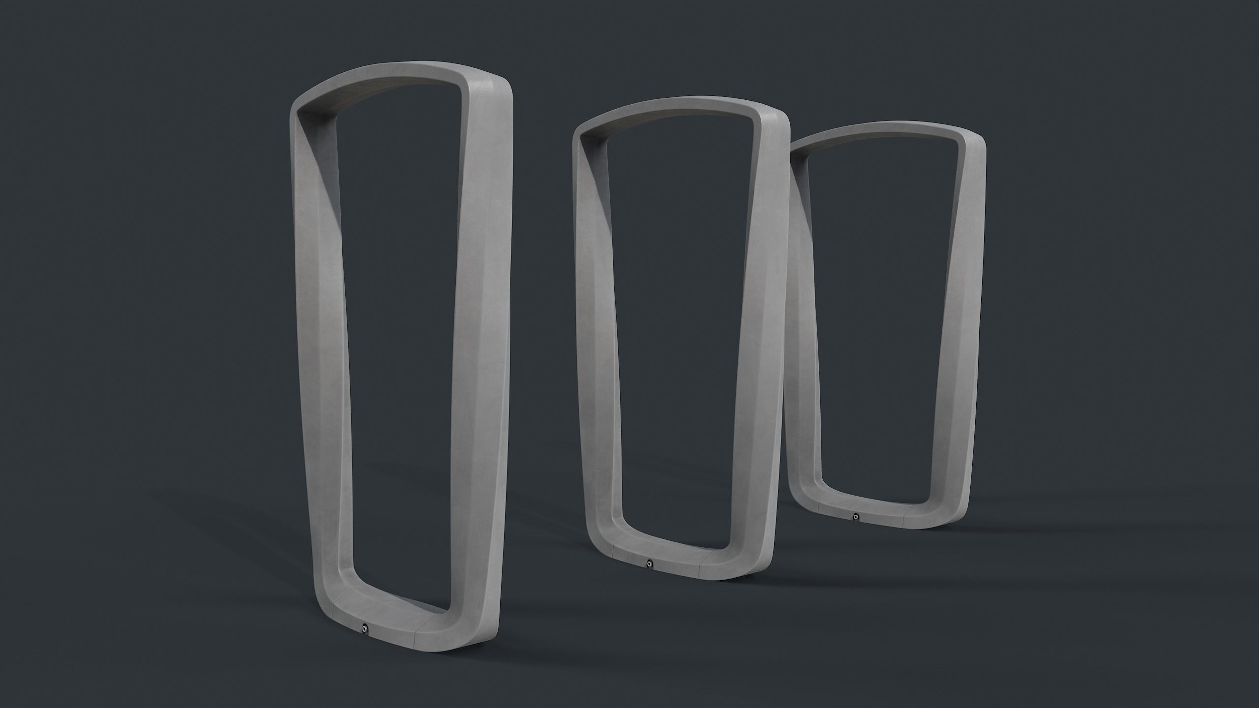 Bike Rack 23 PBR Game Ready Low-poly 3D model_1