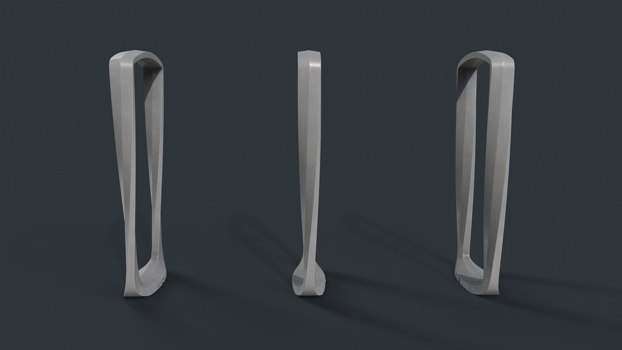 Bike Rack 23 PBR Game Ready Low-poly 3D model_2