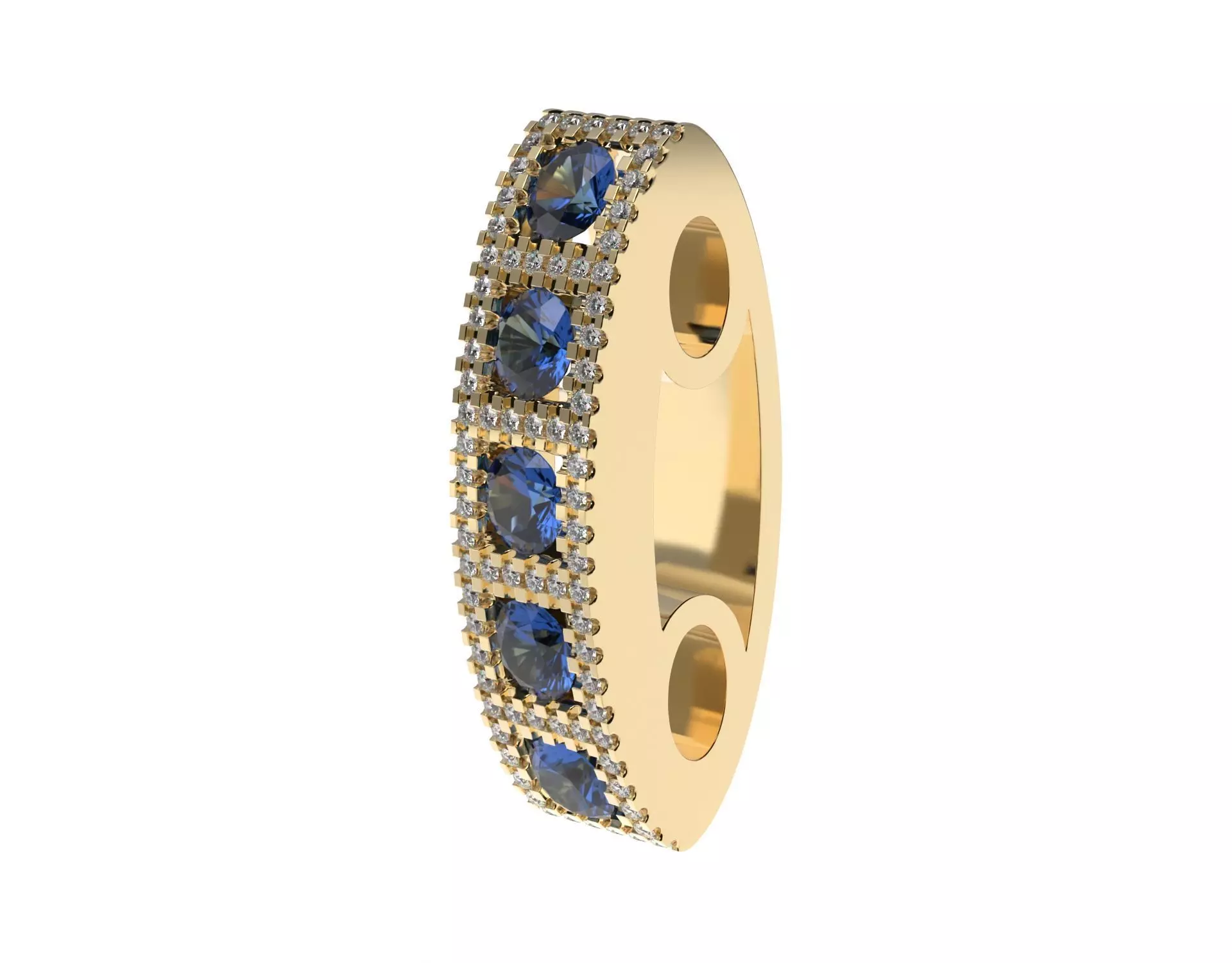 Sapphire and Diamond Slider Pendant 3D print model