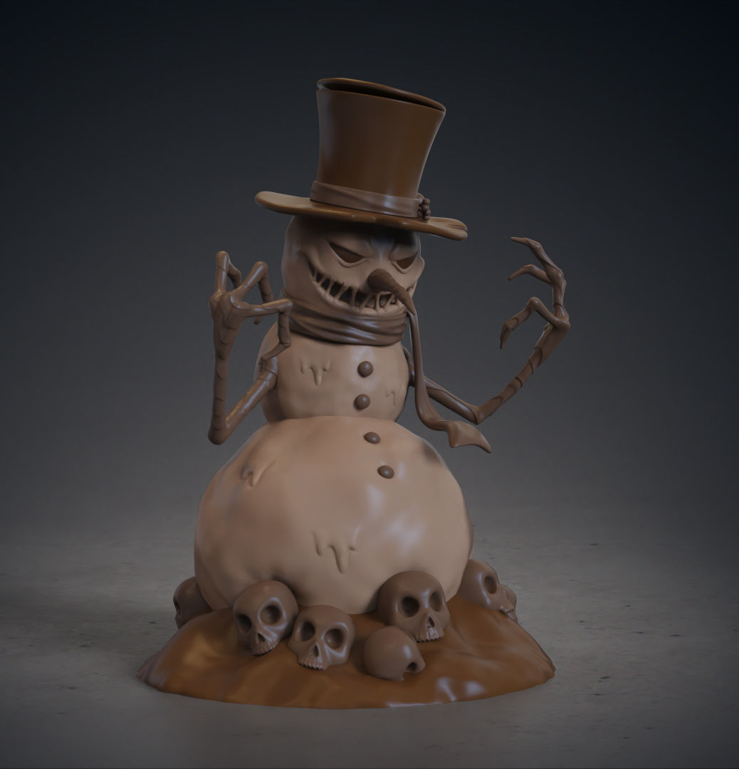 Spookey Snowman 3D print model_2