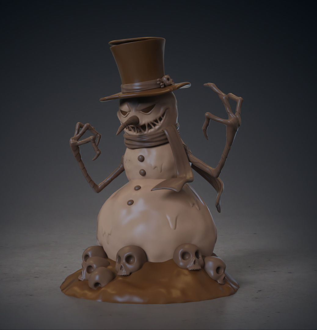 Spookey Snowman 3D print model_1