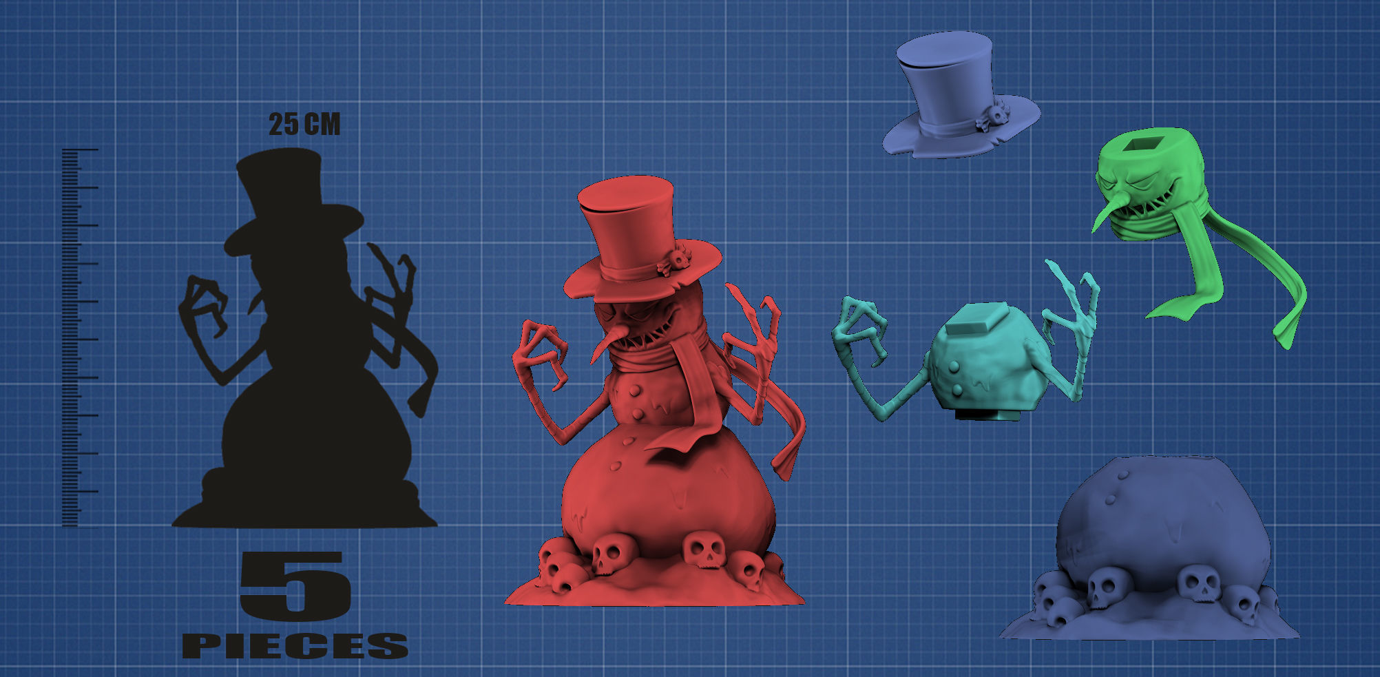 Spookey Snowman 3D print model_5