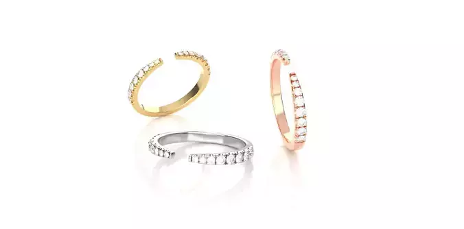 Semi Eternity Diamond Wedding Band