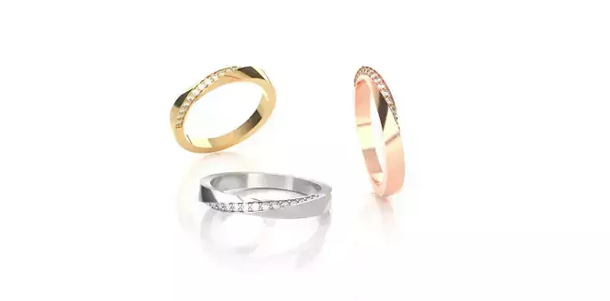 Twisted Diamond Wedding Band