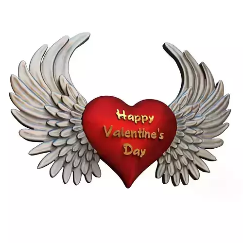 Heart with wings Happy Valentines Day