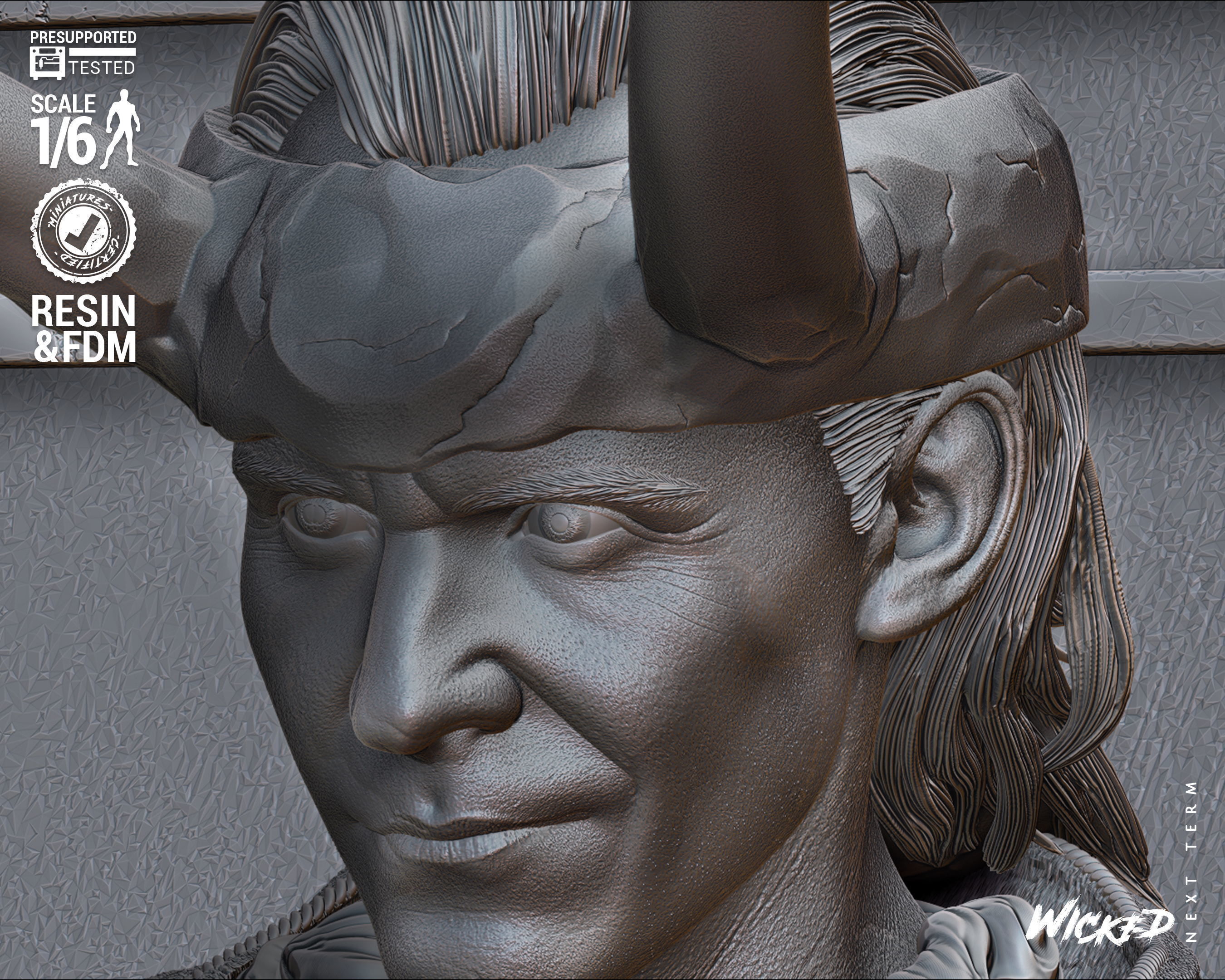 Wicked Marvel Loki God Sculpture Tested for 3D printing 3D print model_50