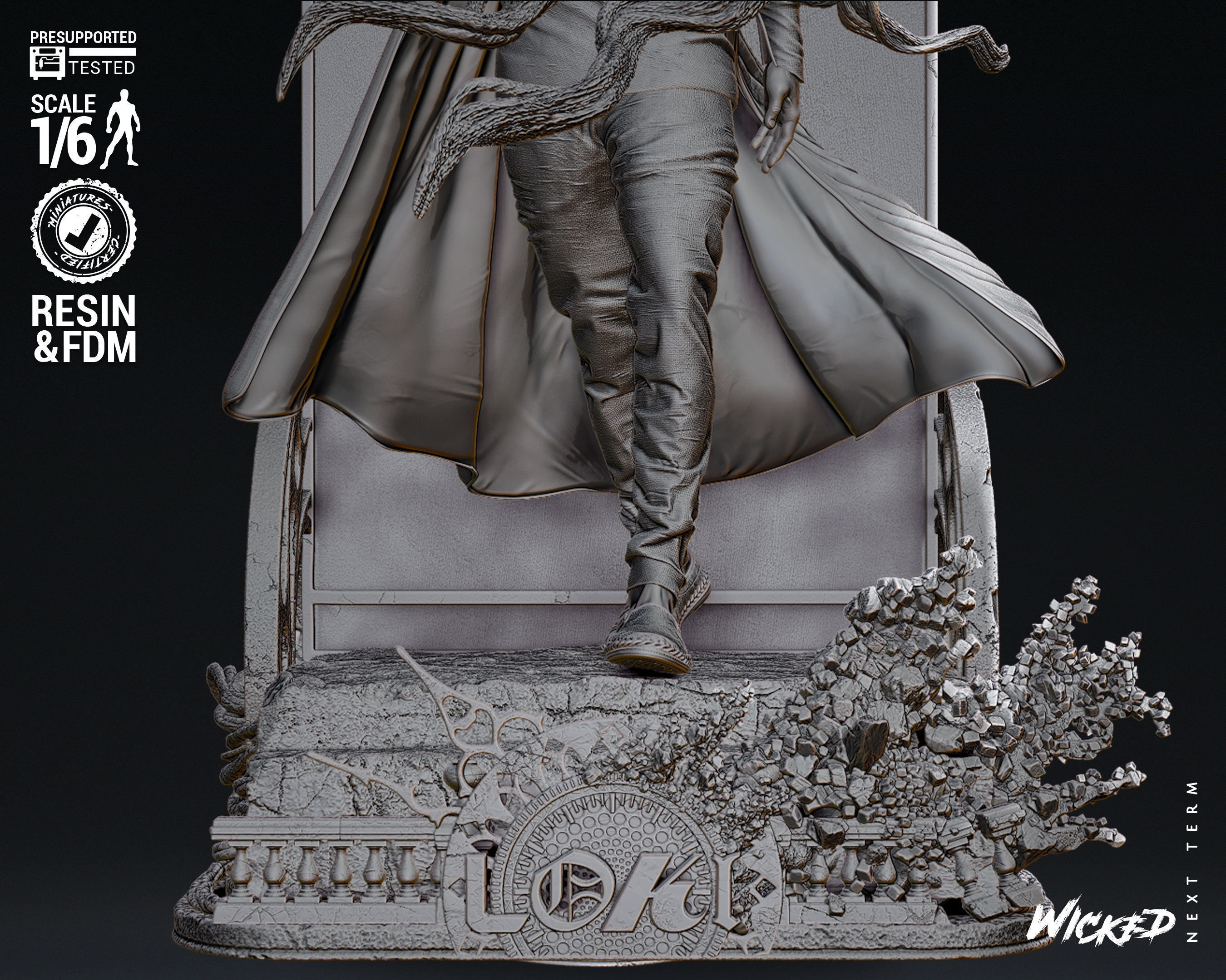 Wicked Marvel Loki God Sculpture Tested for 3D printing 3D print model_29