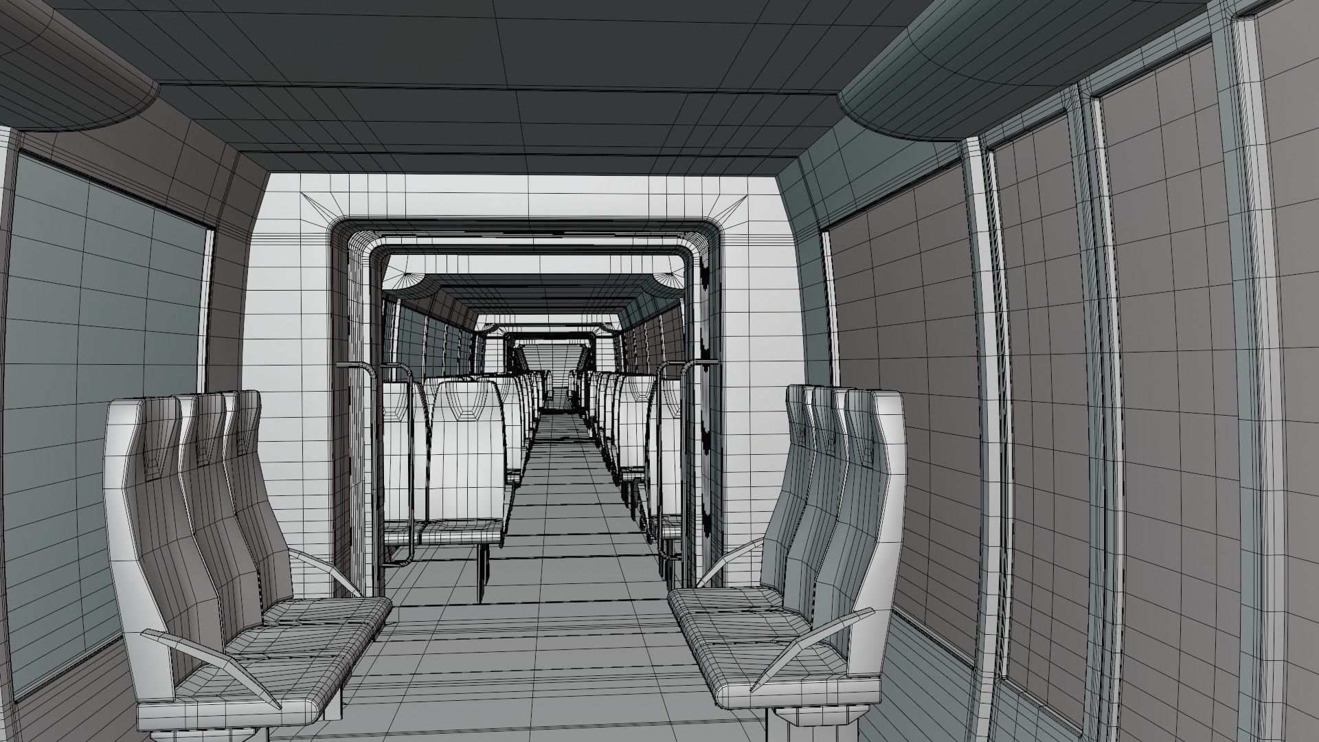Monorail station with train 2024 3D model_6