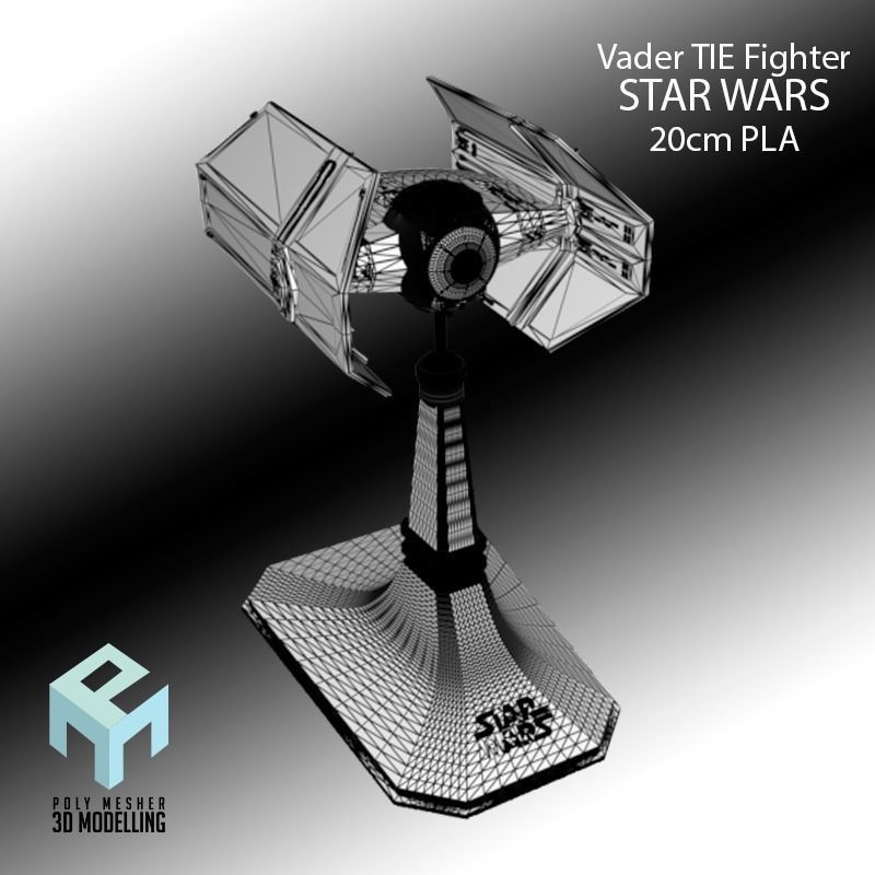 SW Dart Vader Fighter 3D print model_2