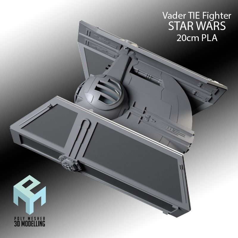 SW Dart Vader Fighter 3D print model_9