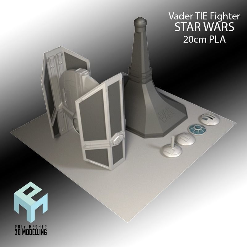 SW Dart Vader Fighter 3D print model_10