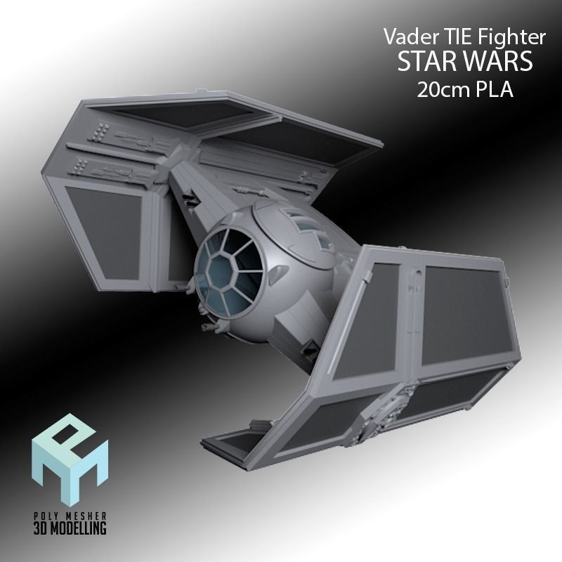 SW Dart Vader Fighter 3D print model_7