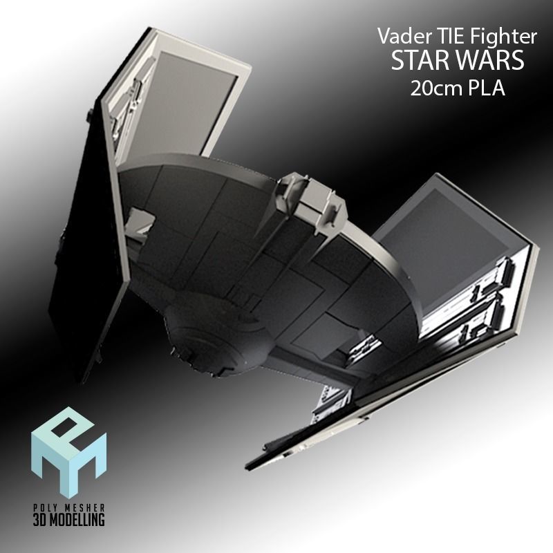 SW Dart Vader Fighter 3D print model_8