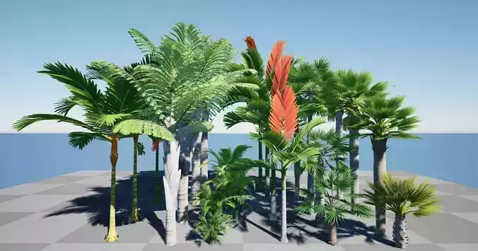 HQ Plants Volume 6 Palms for unreal engine 3D model set of 24