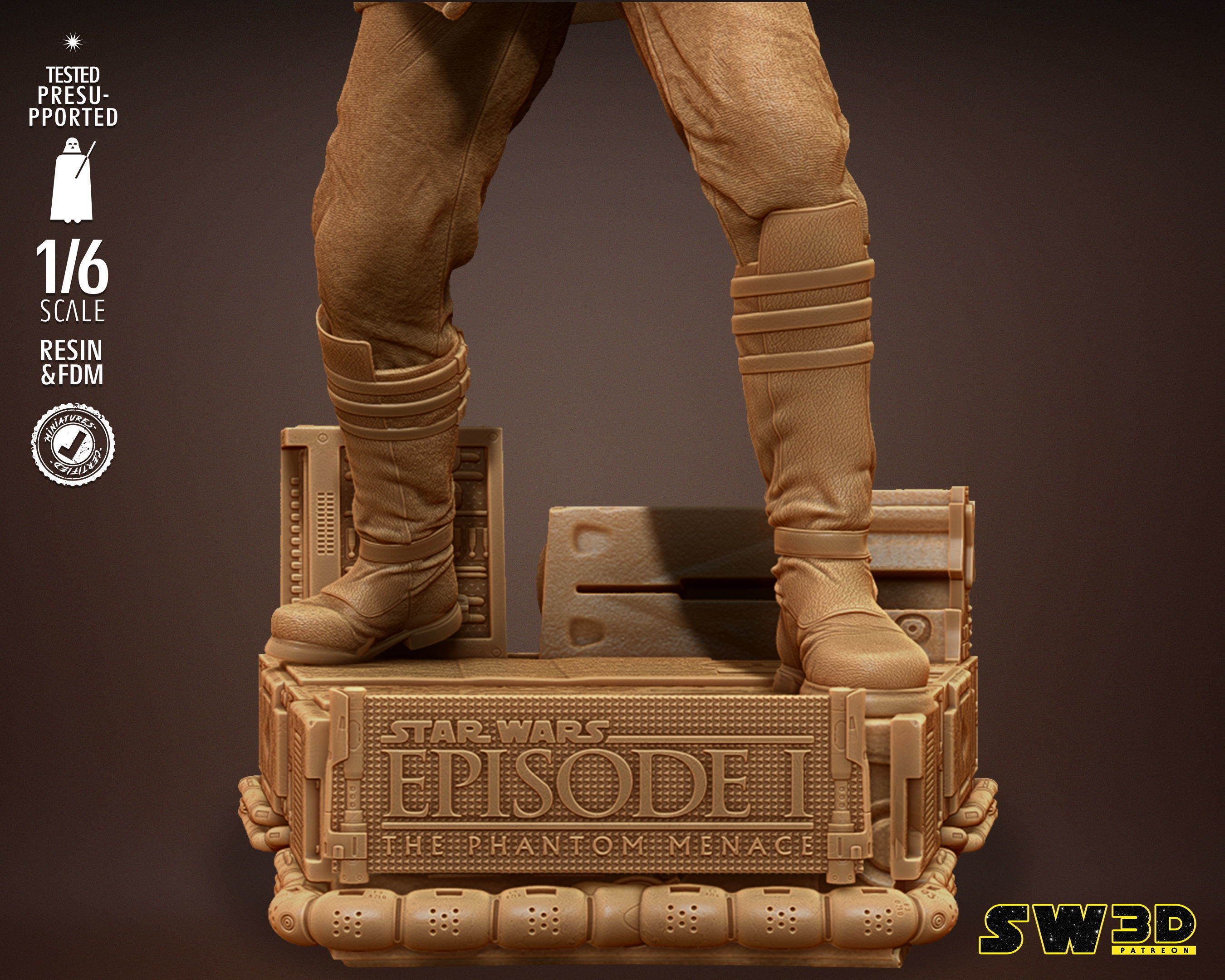 STAR WARS Young Obi Wan Sculpture Tested for 3D printing 3D print model_21
