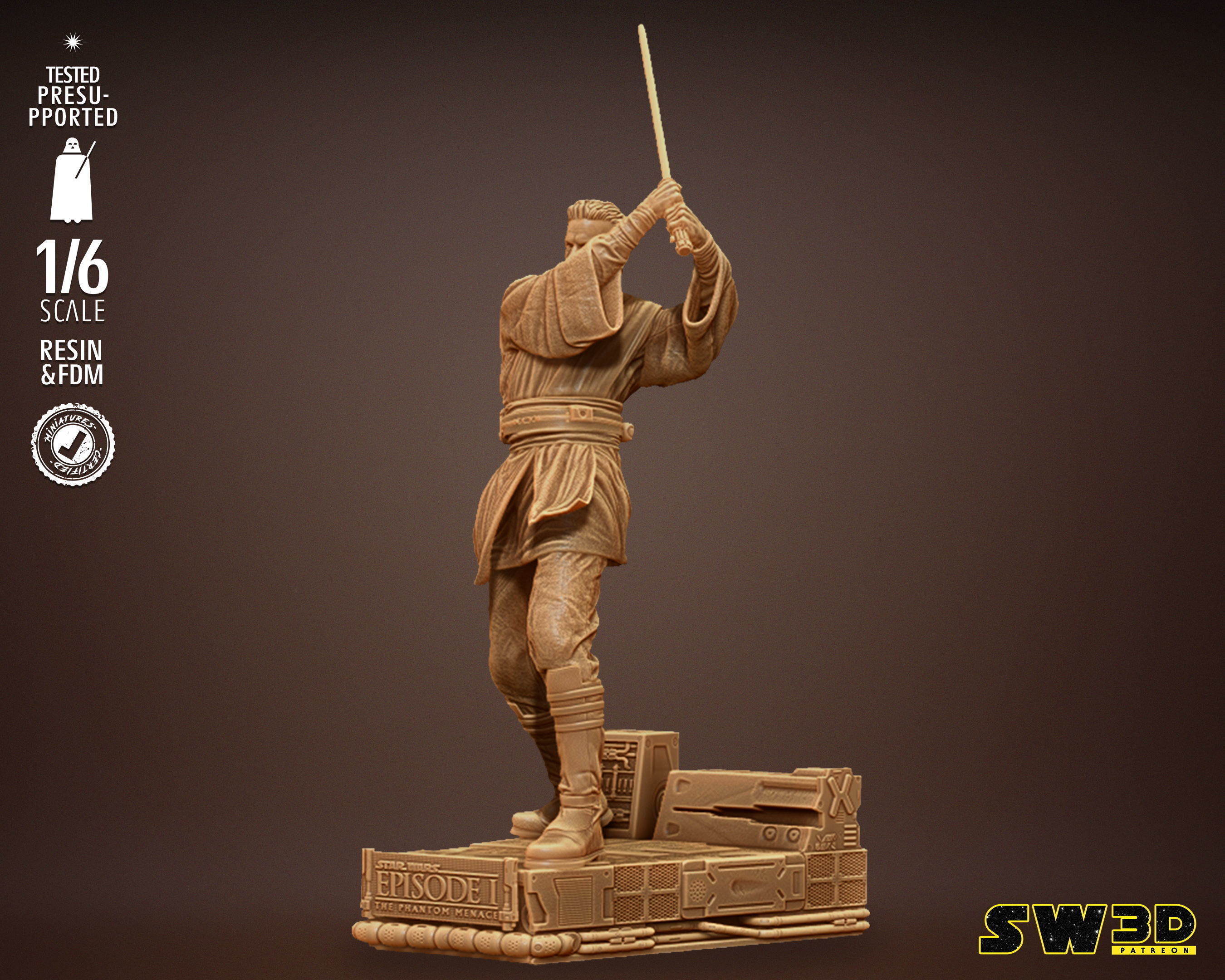 STAR WARS Young Obi Wan Sculpture Tested for 3D printing 3D print model_6