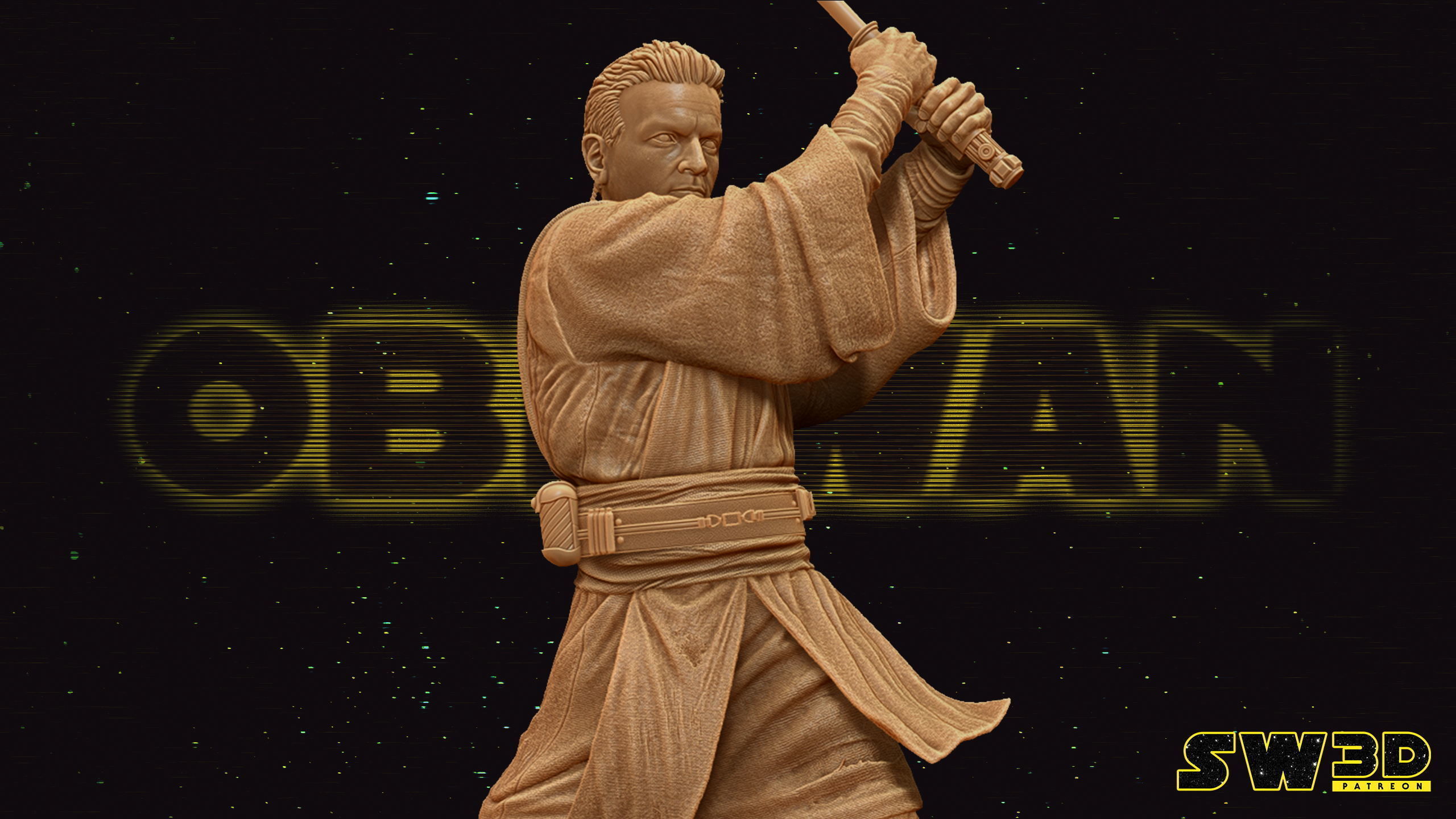 STAR WARS Young Obi Wan Sculpture Tested for 3D printing 3D print model_2