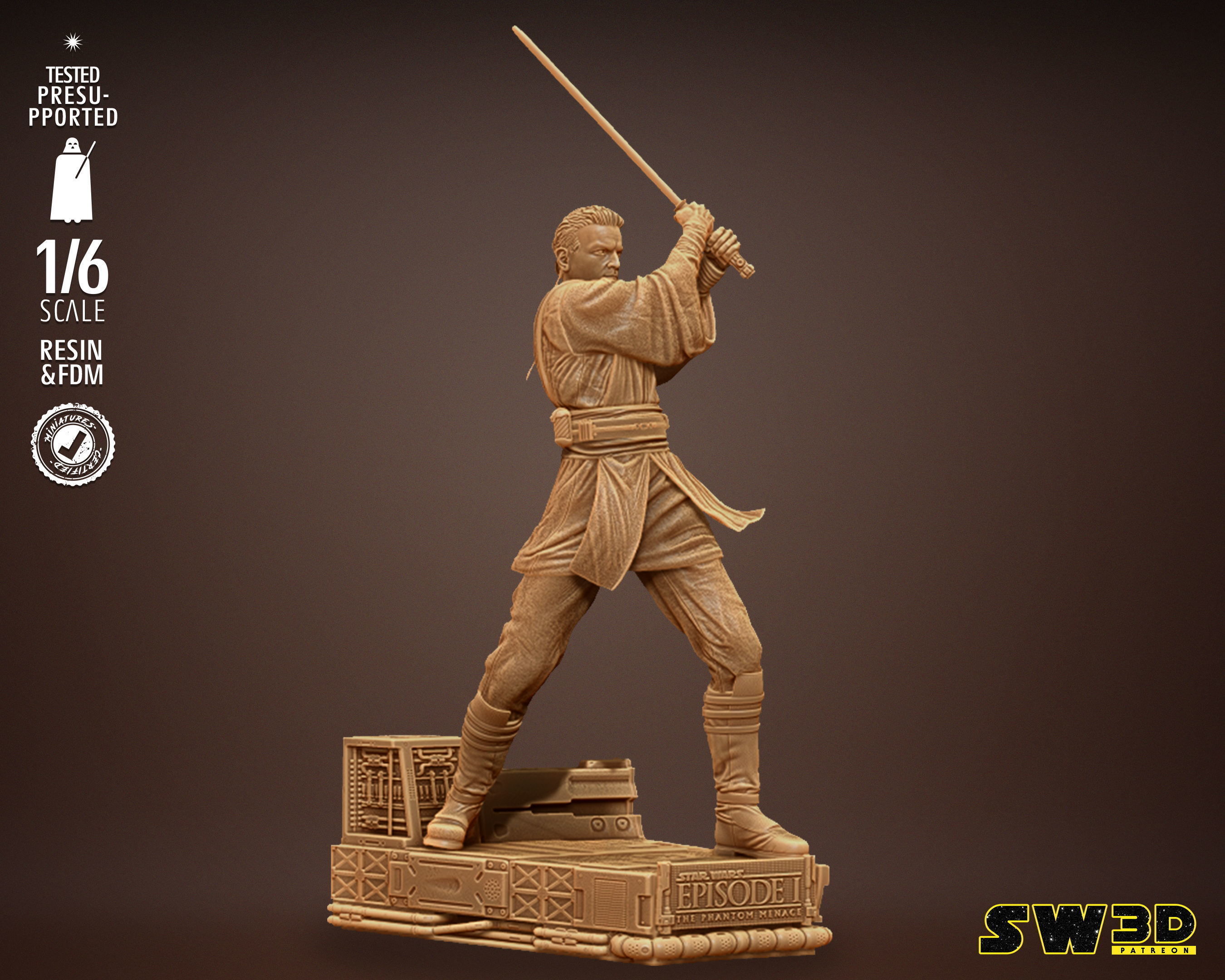 STAR WARS Young Obi Wan Sculpture Tested for 3D printing 3D print model_18