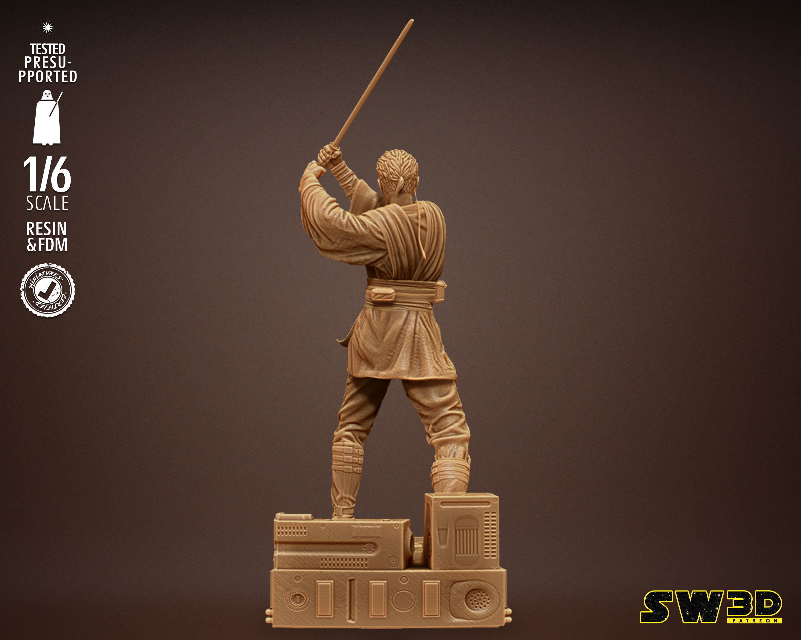 STAR WARS Young Obi Wan Sculpture Tested for 3D printing 3D print model_13